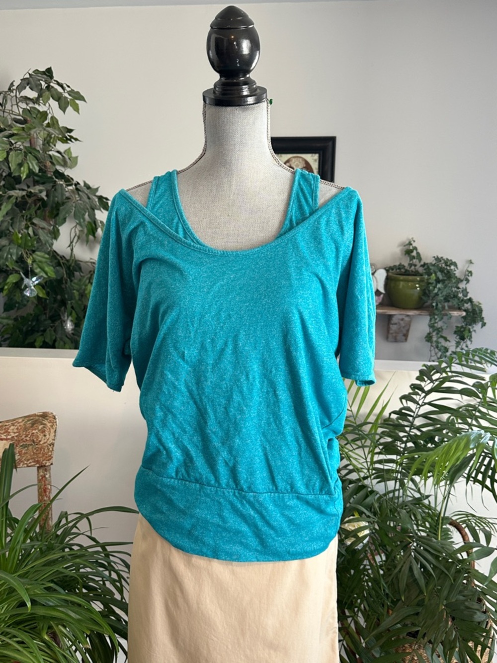 Bench Turquoise Cold-Shoulder Tank Top